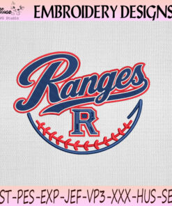 Texas Rangers Baseball Script Embroidery Design, Texas Rangers Machine Embroidery File