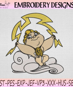 Thunder God Lightning Embroidery Design, Thunder God Machine Embroidery File